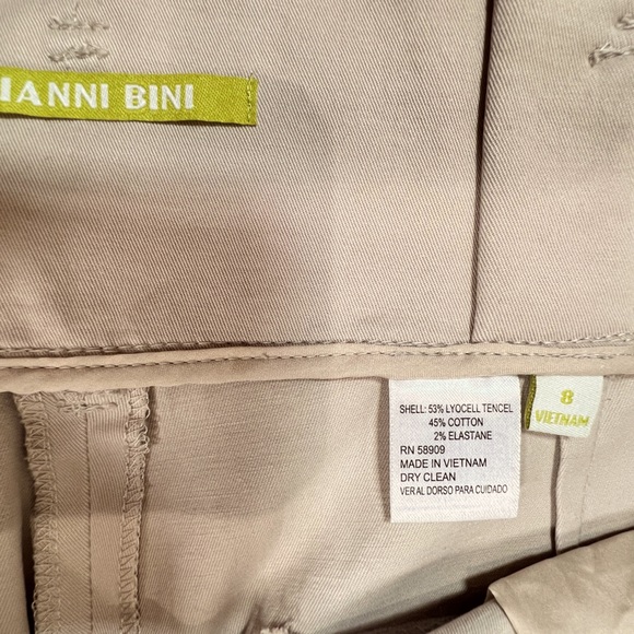 Gianni Bini High Waisted Pleated Khaki Dress Pants with Tie Size 8 - Picture 10 of 10